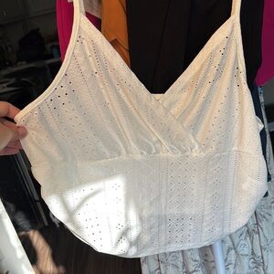 SHEIN Cream Asymmetrical Wrap Camisole